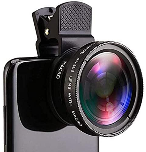 Peowuieu Fish Eye Phone Lens, 0.45X Phone with HD Camera Lens Macro Clip Lens Wide Angle Lens Lens for Mobile Phone Camera
