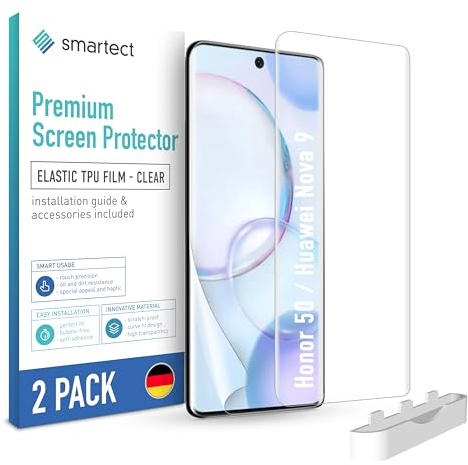 smartect TPU Protector Pantalla 2 Piezas para Honor 50 / Huawei Nova 9 | Película Protectora HD Antiarañazos, Ultra Transparente, Sin Burbujas, Compatible Huella Digital, Compatible Funda