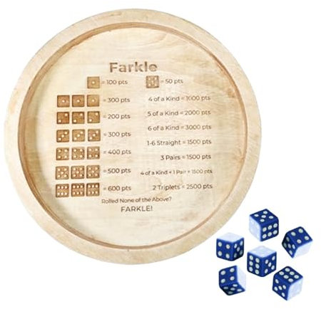 Würfelbrett zum Rollen - Rundes Würfelbrett aus Holz für Tischspiel