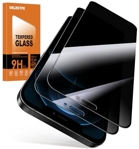 Oelrstfe Verre Trempé pour iPhone 12 Pro Max Anti Espion Dureté 9H Anti-Espion Vitre Film de Protection écran Sans Bulles Anti-Rayures Privacy Anti-Spy Confidentialité Protecteur D'écran,2 Pièces