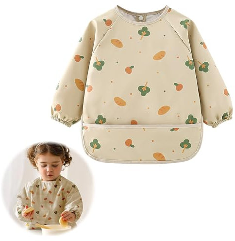 Bavoir avec manches bebe bavette de Sevrage Polyvalent : Protégez l'Habillement de Bébé avec Style et Facilité Facile à Nettoyer et Lavable en Machine, Pour Bébés, Infants en Bas âge et Jeunes