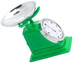 KONTONTY Mini Scale Miniatures Market Layout Prop Mini Food Scale Mechanical Food Scale Mini Kitchen Scale Models Mini Mechanical Scale Weight Scale Kitchen Toy Accessories for Green