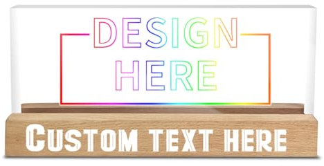 RoPox Custom Desk Name Plate,Personalized Family Name Sign,Clear Acrylic Block Nameplate Double Sided Desk Name Plate Holder Business Desk Sign Holder, for Business, Garage or Yard Sale, Home, Office