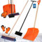 KOTARBAU® Set Schneeschaufel mit Holzstiel 136 cm Straßenbesen mit Stiel 43 cm Eisschaber 119 x 20 cm + Handschuhe Schneeschieber Schneeräumer Schneeschaufel Holz Stiel zur Schneeräumung