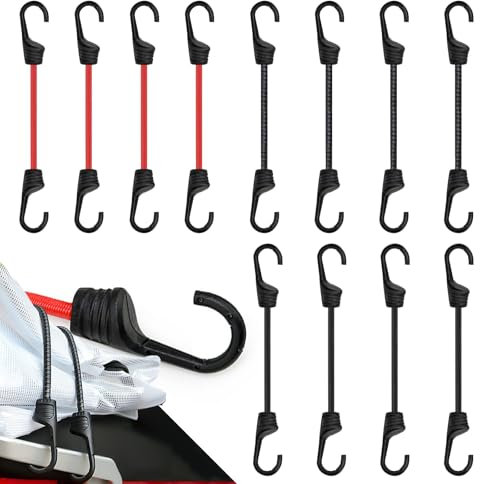 Spanngummi mit Haken 30 cm, 12 Stück Robuster Expander Gummispanner mit Haken Multifunktional Spannseile Planenspanner Gepäckspanner für Planen Netze Banner Camping