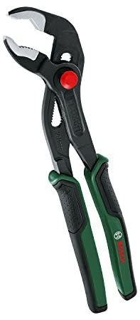 Bosch alicates de pico de loro (alicates de pico de larga duración con ajuste por pulsador para tareas pesadas y cotidianas; empuñadura suave y ergonómica)