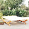 LVHUIDEH Doppel Gartenbett, Gartenliege aus Holz, Freizeitbett, Outdoor Sonnenliege, Gartenmöbel, Liegestuhl für Pools Garten Terrasse, 165 x 188,5 x 46 cm, Stoff