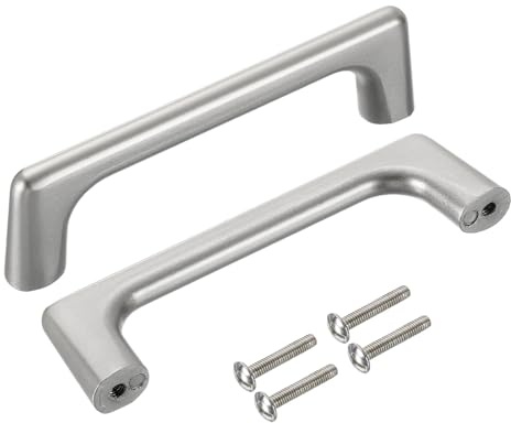 sourcing map Cabinet Pulls, 6Pcs 4 Inch - Aluminum Alloy Drawer Handles, Furniture Kitchen Hardware Handle for Door Wardrobe Cupboard Vanity (Brushed Nickel)
