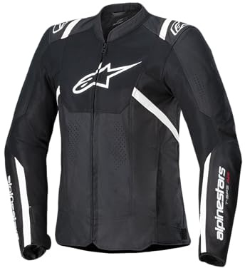 Alpinestars Stella T-Sps Air V2 Damen Motorrad Textiljacke, schwarz/weiß, L | Atmungsaktiv