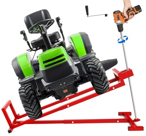 Lawn Mower Lift,Lawn Mower Jack Lift for Riding Mowers,Easy to Install, Safe and Stable.Ridding Mower Lift with telescoping Feature Holds up to 1200 lbs, Rust-Resistant Finish. (Classic Red)