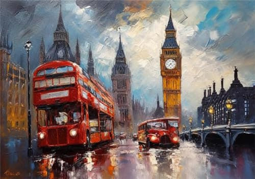 Jigsaw Puzzles for Adults 3000 London Jigsaw for Adults Impossible Difficult Challenge Premium Sustainable City Puzzle Mastermind Game, Fun Iq Smart Games, for Home Decor Gifts for Women Men U-1