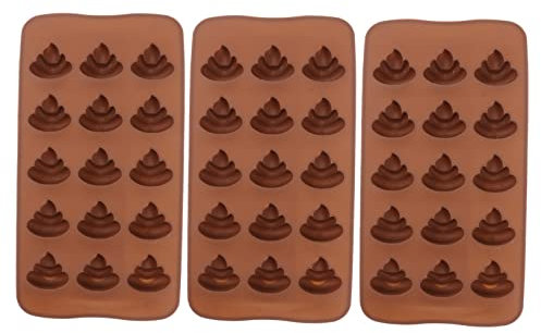 VICASKY 3 Stück 15 Silikonform Kot Schimmel Poop-süßigkeitsform Geformt Schokoladenform Wiederverwendbare Zahlen-süßigkeitsformen Lustige Eiswürfelform Poop-formen Backen Coffee