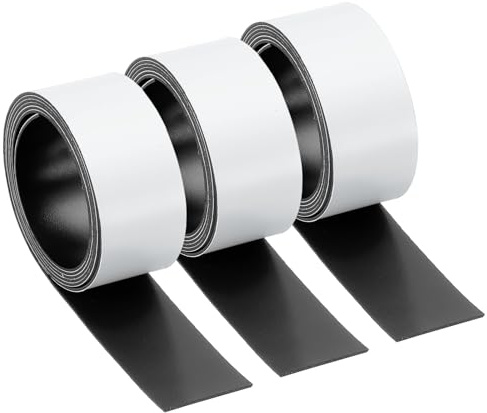 PATIKIL Trockenabwischbarer Streifen A4 3er Pack Magnet Kühlschrank Kalender Aufkleber To Do Liste Label Magnetband Büromaterial Für Zuhause Küche Kühlschrank Schreibtisch Wand Weiß