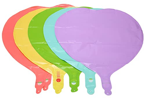 Acouto 30 Stück Herz-Luftballons, Leuchtende Farben, Polyesterfolie, Babyparty-Party-Bälle für Hochzeit und Geburtstag