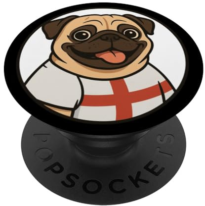 England-Flaggen-Mops, lustiger Brite PopSockets Klebender PopGrip