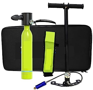 LLOOPK Bouteille de plongée, Bouteille d'oxygène Portable, Bouteille d'une capacité de 10 à 15 Minutes, Conception Rechargeable 0,5 Litre, équipement plongée(Groen)