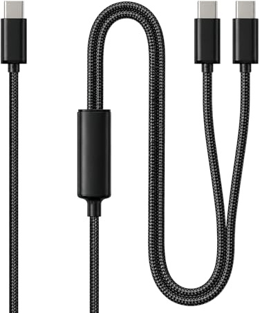 MewHunk Câble USB-C vers USB-C de 1,3 m, Câble Double USB C, USB C Cable 100W, Double USB, Câble USB C Vers USB C Pour Laptop, Smartphone, Tablette et Appareils Type-C