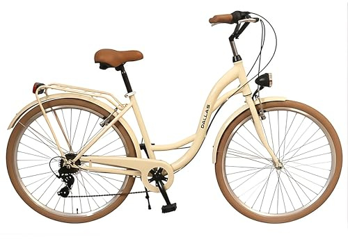 Fahrrad 26 Zoll - Bequemes Cityrad für Damen und Herren - mit 7-Gang Shimano Schaltung - Komfortabler Tiefeinsteiger für Stadt und Pendler - Dallas City