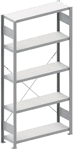 betriebsausstatter – Regale Plug, Grundf., 3000 x 1000 x 600 mm, FL 230 kg, Zink