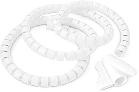 Relaxdays Kabelschlauch 1,5m Kabelkanal kürzbar, aus Kunststoff flexible Kabelorganisation, weiß