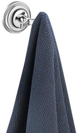 iBathUK Traditional Round Double Towel Robe Hook, Anti-Corrosion Zinc and Aluminium Towel Holder, Hooks for Back of Door, Bathroom Robe Hook, Chrome Shower