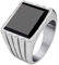 PAURO Herren Edelstahl Quadrat Vintage Edelstein Ring, Onyx Und Granat Rubin Inlay Rot Größe 65
