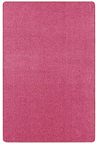 Hanse Home Nasty Teppich – Wohnzimmerteppich Flauschiger Kurzflor Einfarbig Unifarben für Esszimmer, Wohnzimmer, Kinderzimmer, Flur, Schlafzimmer, Küche – Uni Rosa, Pink, 140x200cm