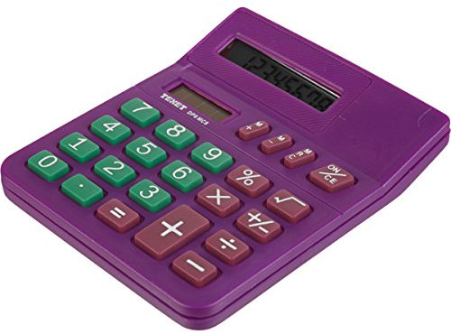TEXET DP8MC8 - Calcolatrice da tavolo a doppia potenza, colore: viola