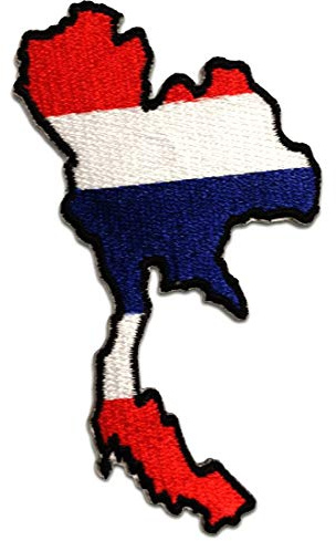 Catch the Patch Thailand Aufnäher zum Aufbügeln 9,2 x 6 cm Bügelbild für Erwachsene Kinder mit Original Nationalflagge, Reisemotiv Souvenir Patches
