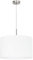 Eglo Lampada a sospensione Pasteri, lampada a sospensione in tessuto a uno punto luce, lampada appesa in acciaio e tessuto, nichel opaco, bianco, E27, diametro 38 cm