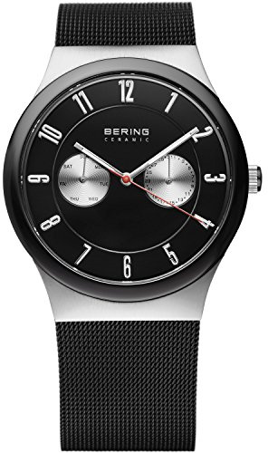 BERING Herren Quarz Uhr | Armbanduhr 39 mm Edelstahlgehäuse und Zifferblatt | Milanaisearmband | Saphierglas | 5 ATM | 32139