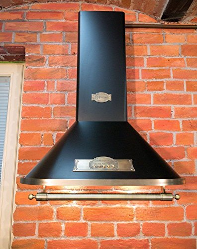 Exclusif Designer Hotte 60 cm de Kaiser/Hotte murale série Modèle Empire/Nouveauté du fabricant Luxe Kaiser/Hotte cheminée Noir - Empire/Poignée - Bronze/Hotte /910 M³/H