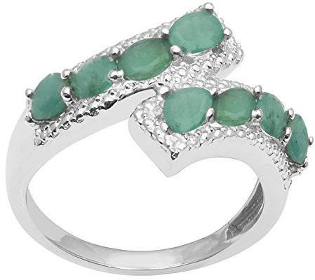 für Glanz, oval, echter Smaragd Ring aus 925 Sterling-Silber