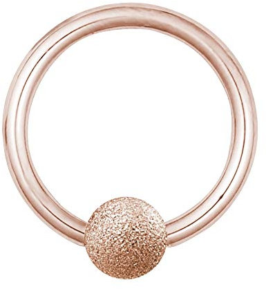 Treuheld® | Klemmkugelring Piercing/BCR Ring aus Chirurgenstahl | 1,2mm x 12mm und Kugel: 4mm | Roségold | Bauchnabelpiercing/Ohr Piercing Ring