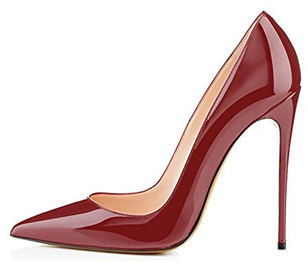 EDEFS Scarpe col Tacco Donna - High Heels Sexy - Decolte Donna Tacco Alto - Tacchi a Spillo Burgundy Taglia EU39
