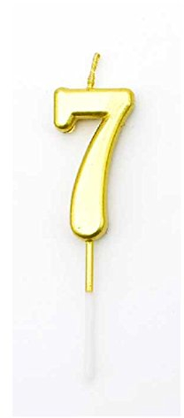 SHATCHI Number Candle Birthday Anniversary Party Cake Decorations Topper Gold/Pink/Blue/Silver, 4.5 cm