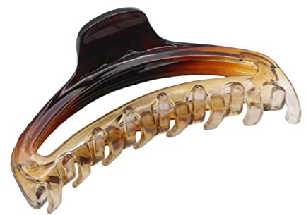 Parcelona - Pinza de sujeción para el pelo fino para mujeres y niñas, diseño de tortuga francesa con doble sombra de cristal, color marrón