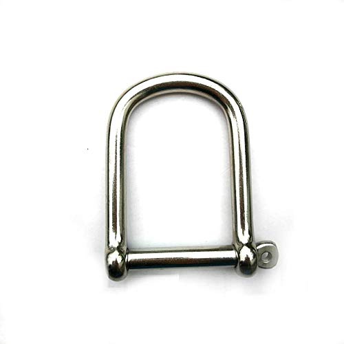 JY-MARINE Ancre Large en D en Acier Inoxydable 316 de qualité Marine, Silver, 8 mm