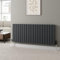 DuraTherm® 600 x 1444mm Anthracite Grey Horizontal Designer Radiator Double Column Flat Panel Modern Central Heating Panels Bathroom Radiators