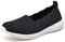 Puxowe Damen Slip On Sneaker Leichte Atmungsaktiv Sportschuhe Turnschuhe Bequem Freizeitschuhe Walking Schuhe Outdoor Fitness 41 EU Black