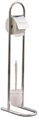 Verchromte WC-Garnitur - 80cm - Toilettenbürste & Toilettenpapierhalter