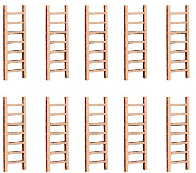 Hemoton 10 Stück Mini Garten Trittleiter DIY Handwerk Kleine Holztreppe Modell Foto Prop Mikro Bonsai Sandkasten Zubehör für Kinder Kinder