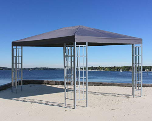 QUICK STAR Metall Pavillon 3x4m Silver Garten Partyzelt Anthrazit RAL 7012