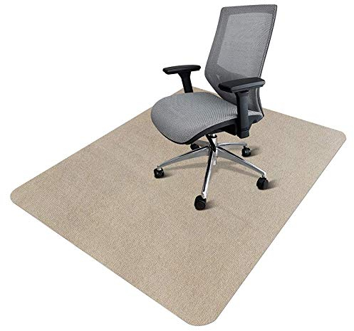 Ledph Fussbodenschutz für Bürostuhl, PVC Floor Protection Mat, rutschfest Drehstuhl Unterlage, Bodenschutzmatte Bürostuhlunterlage für Parkett Laminat, 4 Mm Dicke, 90x120cm/35.4x47.2in,Khaki