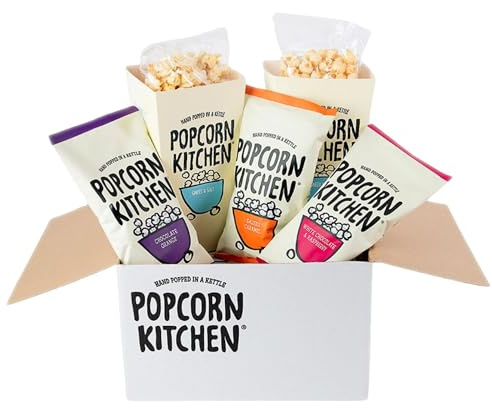 Popcorn Kitchen Big Night In, Popcorn Party Box. Hand Popped in a Kettle, Suitable for Vegetarians, Movie Nights and Football Fans