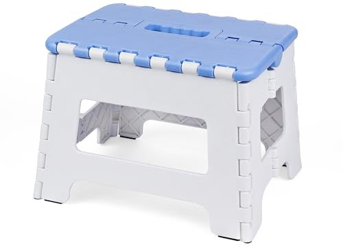 JOLLY Klapphocker klein - Stabil & kompakt, Belastbar bis 100kg, Ideal für Kinder & Erwachsene, Vielseitig einsetzbar: Bad, Camping, Garten & Reisen, Platzsparend & tragbar (30x34x4cm gefaltet)