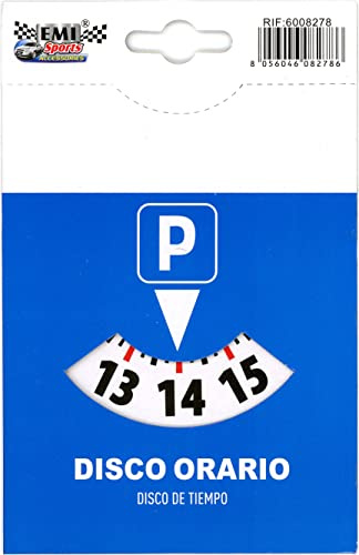 CUCUBA Parkscheibe für Parkplatz, Ankunftszeit, aus Karton, 77 x 100 mm, mit selbstklebender Tasche aus transparentem PVC
