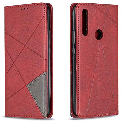Posanter Cover per Huawei P Smart Z / Y9 Prime 2019, Flip Custodia Portafoglio Caso Libro Pelle PU e TPU Silicone, Ultra Sottile con Chiusura Magnetica e Tasca per Carte Flip Wallet Caso (Rosso)