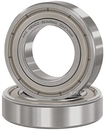 XiKe 2 Stück 6904ZZ Kugellager 20x37x9mm Vorgeschmiert und Metall Doppeldichtung, 6904-2Z Rillenkugellager aus Chromstahl.
