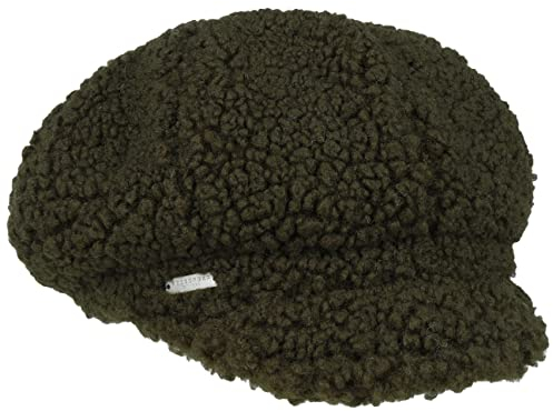 Seeberger Teddy Fur Ballonmütze Schirmmütze Damencap Wintercap Kunstfellcap Baker-Boy-Mütze (One Size - Oliv)